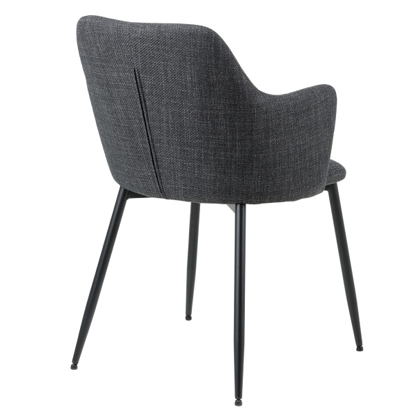 Krzesło Ilsa z podłokietnikami szary ciemny - ACTONA